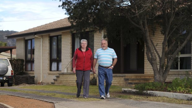 Owners of a Mr Fluffy home in Wittenoom Crescent, Stirling -
Barbara and Terry Bennett in front of their home of over 40 years.