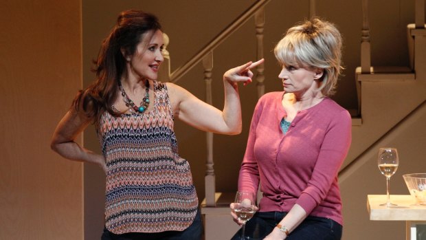 Jane Turner, right, in the play Jumpy, which focuses on the experience of a middle-aged woman. With her is Marina Prior. 