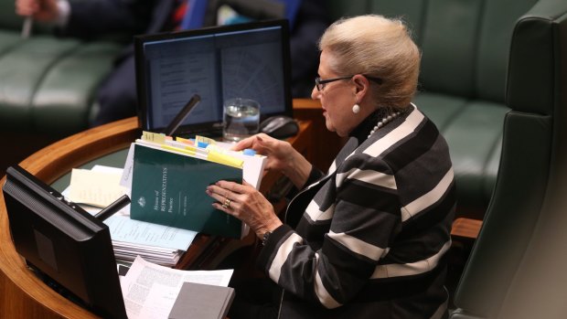 Madam Speaker Bronwyn Bishop during question time on Tuesday.