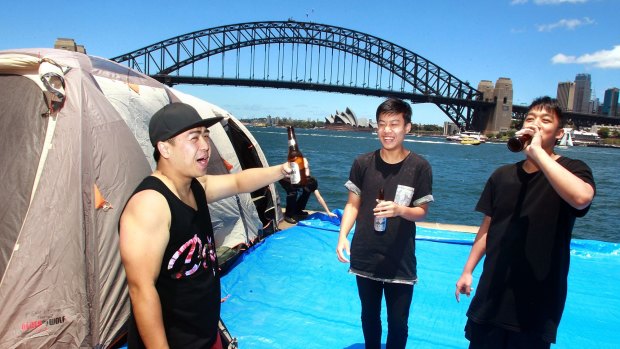 The Choy brothers stake their claim at McMahons Point for New Year's Eve celebrations.