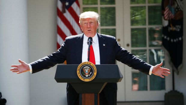 Donald Trump announces the US will withdraw from the Paris climate change accord.