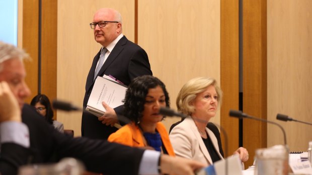 Attorney-General George Brandis in the hearing on Monday.