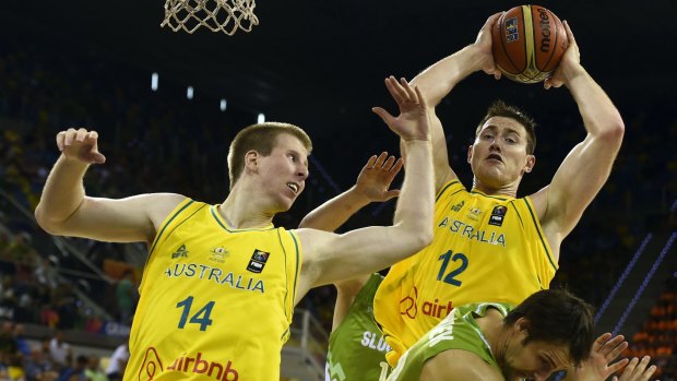 Shining light: Aron Baynes excelled for the Boomers even though the World Cup campaign failed to live up to expectations.