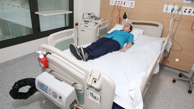 A bariatric bed at Campbelltown Hospital.