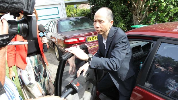 Robert Xie arrives home in December 2015 after his third trial 