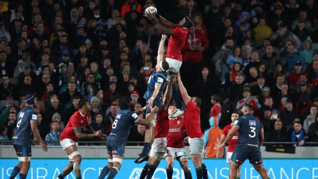 Energy: Maro Itoje in action for the Lions against the Blues in Auckland this month.