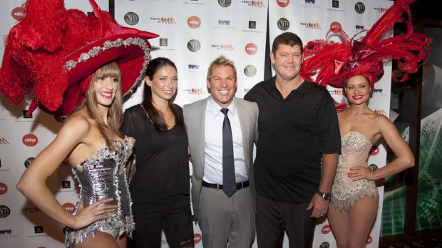 Shane Warne and James Packer at a Shane Warne Foundation charity poker tournament at Crown Casino.