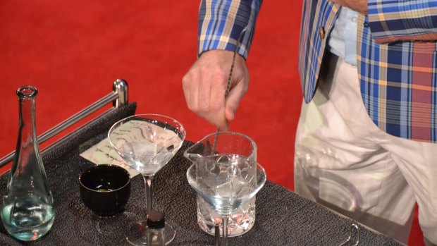 Phillip A. Jones mixed a martini live as part of his TEDx Canberra talk in 2015.