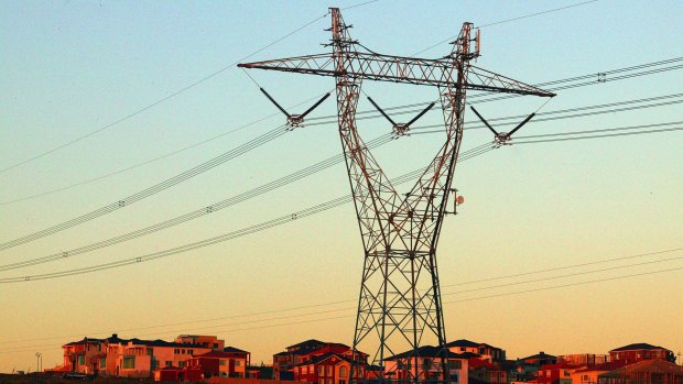 Power lines in Melbourne's north east suburbs.