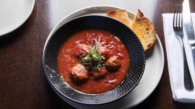 The meatballs in tomato sauce.