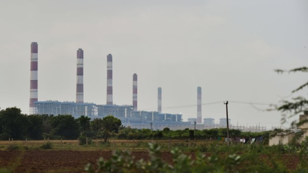 The Adani Power plant inside the special economic zone near Tragadi Bandar on the Kutch Coast of India.