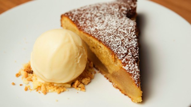The almond and pear tart.