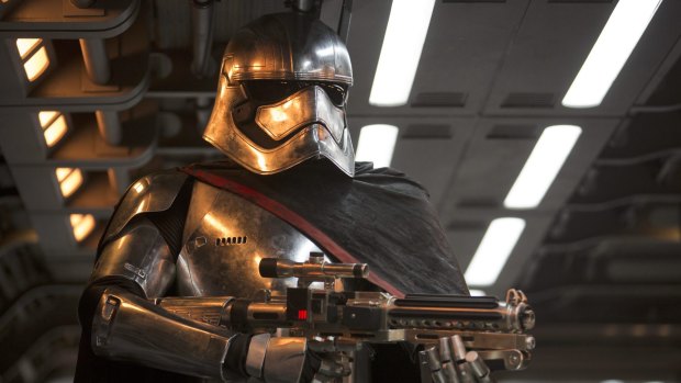 Captain Phasma (Gwendoline Christie) in <i>Star Wars: The Force Awakens</i>.