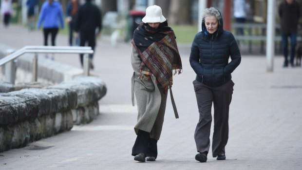 Rugged up in Manly: Sydneysiders had a particularly cold spell to deal with.