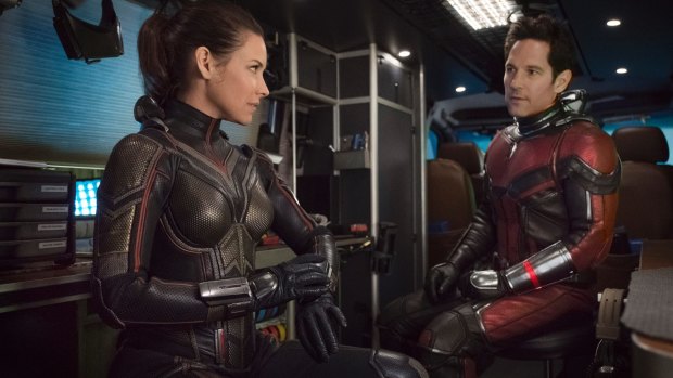 Marvel Studios ANT-MAN AND THE WASP..L to R: The Wasp/Hope van Dyne (Evangeline Lilly) and Ant-Man/Scott Lang (Paul Rudd) ..Photo: Ben Rothstein..?Marvel Studios 2018 Marvel Studios ANT-MAN AND THE WASP..L to R: The Wasp/Hope van Dyne (Evangeline Lilly) and Ant-Man/Scott Lang (Paul Rudd) ..Photo: Ben Rothstein..?Marvel Studios 2018