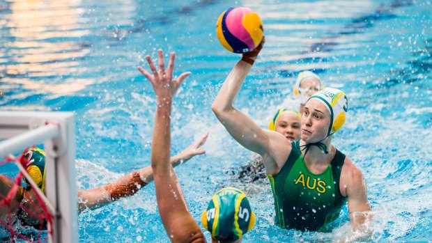 Australian women's water polo team starting their 2020 Olympic games preparation at the AIS. Rio Olympian Hannah Buckling. 