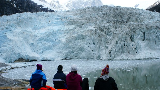 A front row seat to admire the massive Pia Glacier.