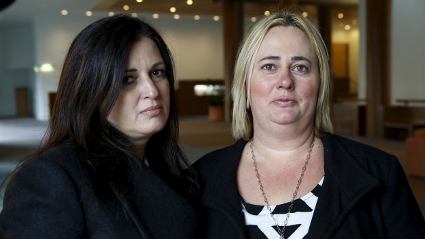 Victims of bad financial advice Veronica Coulston left, and Danielle Wilkie.