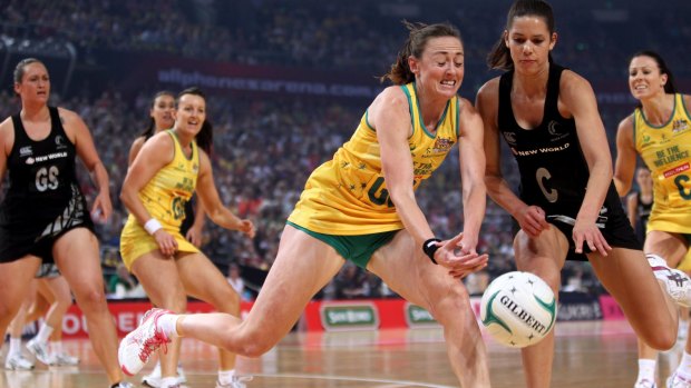 Great move: Bec Bulley in action for the Australian Diamonds against New Zealand.