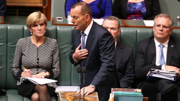 Prime Minister Tony Abbott speaks about marriage equality during question time. 
