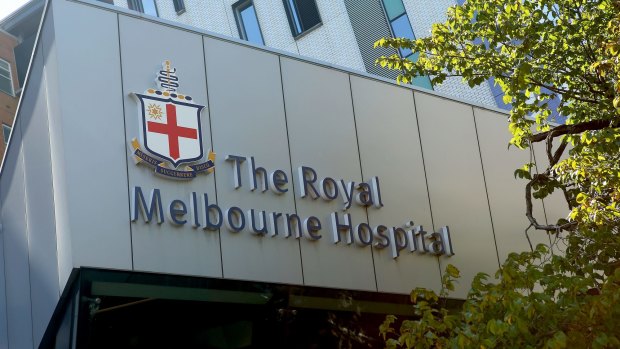 Police were called to the Royal Melbourne Hospital to rescue a staff member on Monday night.