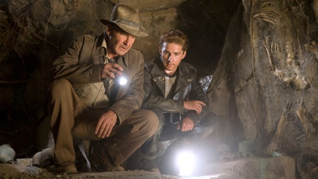 Ford and Shia LaBeouf in a scene from 2008's <i>Indiana Jones and the Kingdom of the Crystal Skull.</i>
