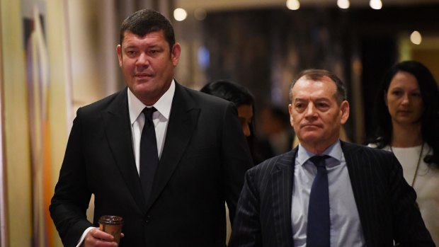 James Packer, left, and Crown executive chairman John Alexander, who said Crown was "delighted" that the two women had agreed to join the board.