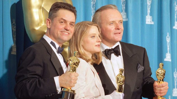 Demme, left, Jodie Foster and Anthony Hopkins all won Oscars in 1992 for their work on 'Silence of the Lambs'. 