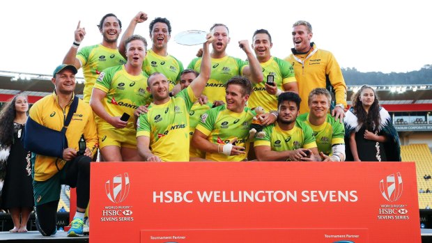 Success on a plate: Australia won the plate final of the Wellington Sevens last weekend.