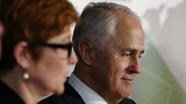Prime Minister Malcolm Turnbull launches the 2016 defence white paper with Defence Minister Senator Marise Payne on Thursday.