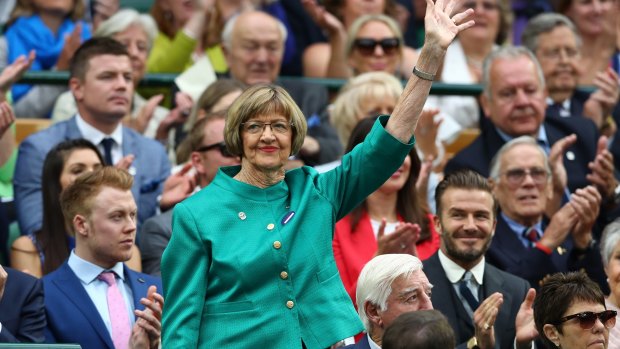 Margaret Court at Wimbledon last year.