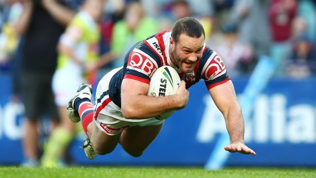 Afternoon delight: Boyd Cordner puts one over the Cowboys.