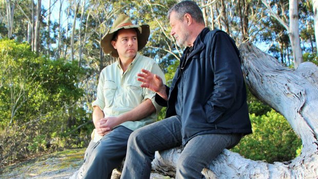 John Blay shares tales of the Bundian Way with Tim near Twofold Bay.