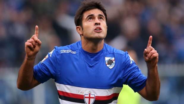 Sampdoria's Eder celebrates his goal.