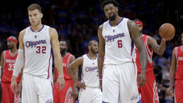 Dejected: Blake Griffin and DeAndre Jordan during the heavy defeat.