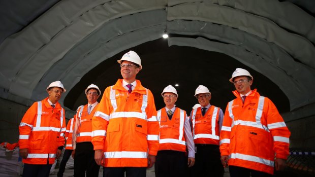 NSW Premier Mike Baird at the Sydney Metro Northwest in June. Public submissions on the new metro rail project closed last week.