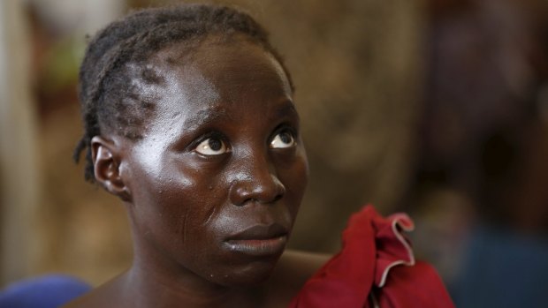 A woman freed by the Nigerian army from Boko Haram militants in the Sambisa forest.