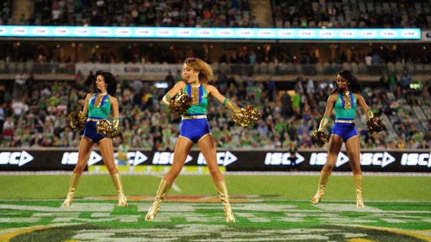 The Emeralds perform at a Raiders game in 2014.