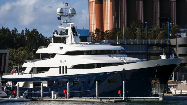 Felix docked at Sydney Superyacht Marina this week. 