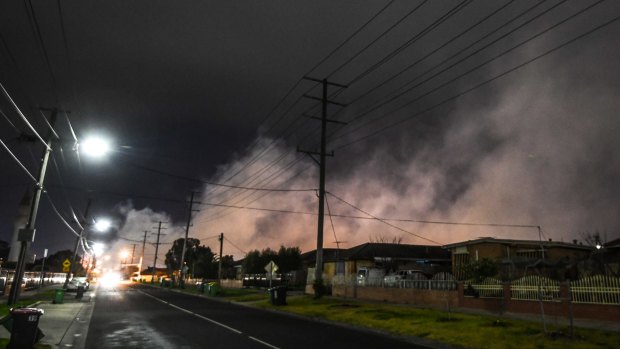 The Coolaroo fire issued an acrid pall of smoke.