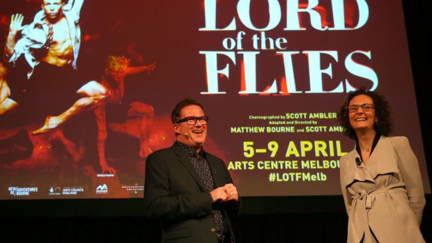 Sir Matthew Bourne and Arts Centre chief executive Claire Spencer announce the Australian debut of <i>Lord of the Flies</i>.