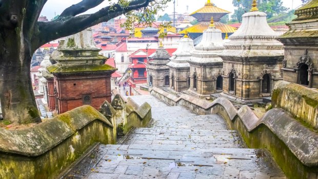 The way to one of the biggest Hindu Temple of the World, Pashupatinath Kathamandu, Nepal. 