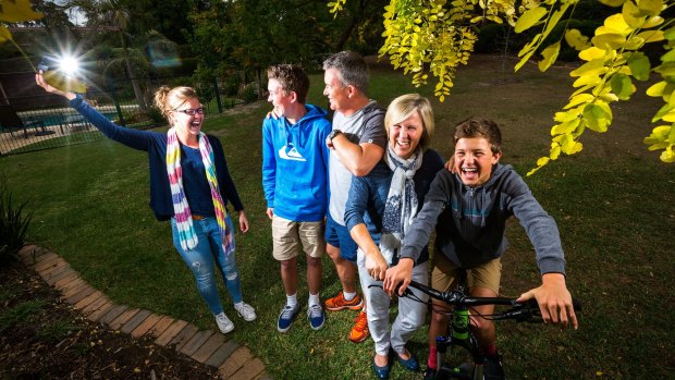 Brendon and Jo Gardner, whose boys Josh (second from left), 16,  and Jobe, 13, go to Frankston High, are pleased with the results after their daughter Bree, 19, attended.