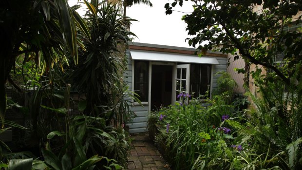 The garden view at Margaret Olley's vacant house in Paddington, Sydney, in 2013.