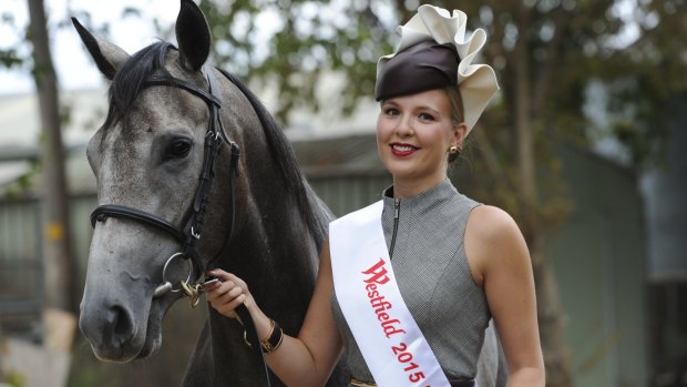 Newly crowned 2015 Face of Canberra Racing Kate Speldewinde, 26, of Nicholls, with the Gratz Vella trained horse, Verbal.