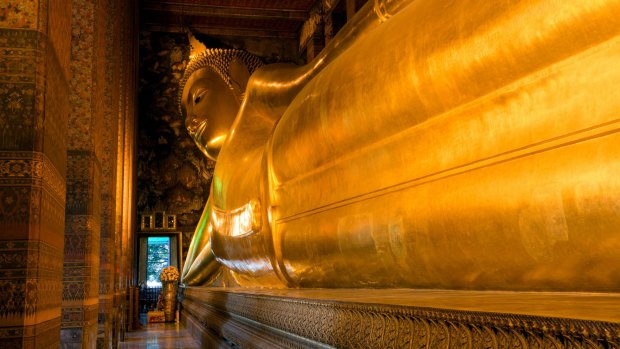 Reclining Buddha Statue at Wat Pho, Bangkok. 