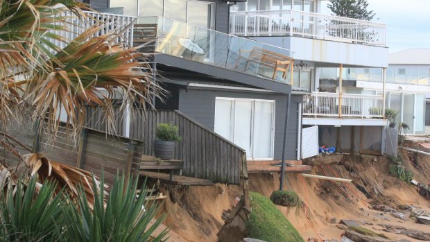 Tony Cagorski's house teeters on the edge on Collaroy Beach.
