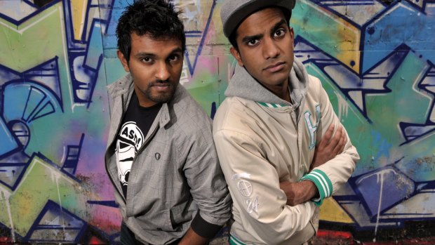 Nazeem Hussain (left) with his Fear of Brown Planet collaborator Aamer Rahman in 2010. 