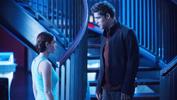 Dystopian, emotionless reality: Odeya Rush and Brenton Thwaites star in <i>The Giver</i>, based on the Lois Lowry novel.