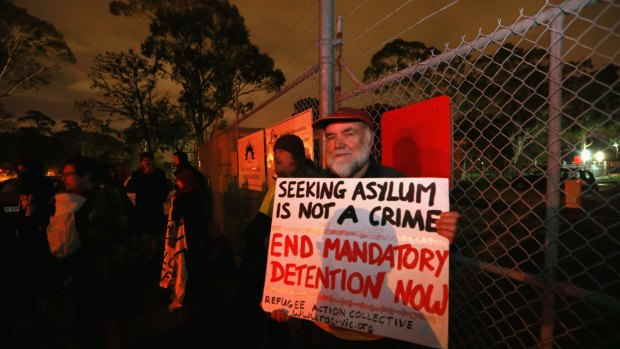A protest against mandatory detention.